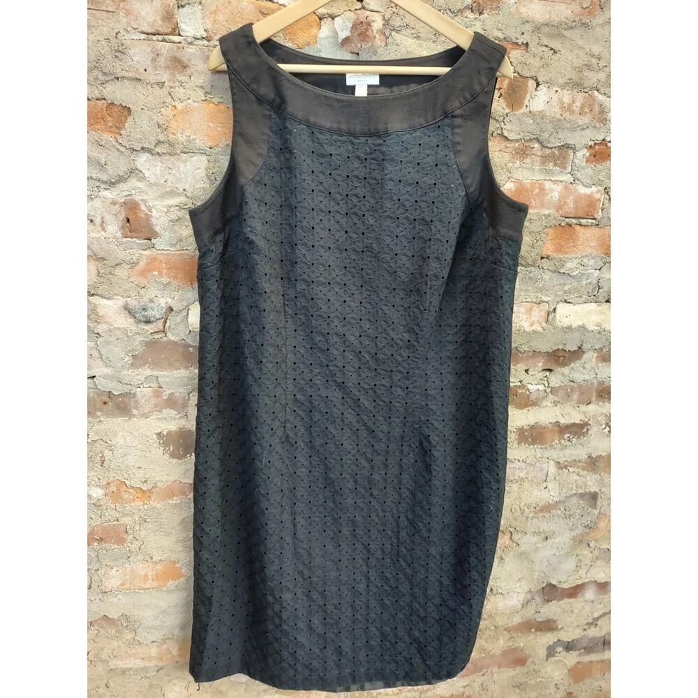 Charter Club Womens Plus Sheath Dress Size 20W Black Sleeveless Eyelet
